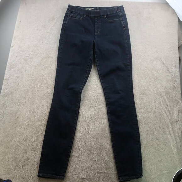 Lands End Womens Jeans Size 8 Tall Mid-Rise Skinny Pull-On Casual Stretch - Picture 12 of 13